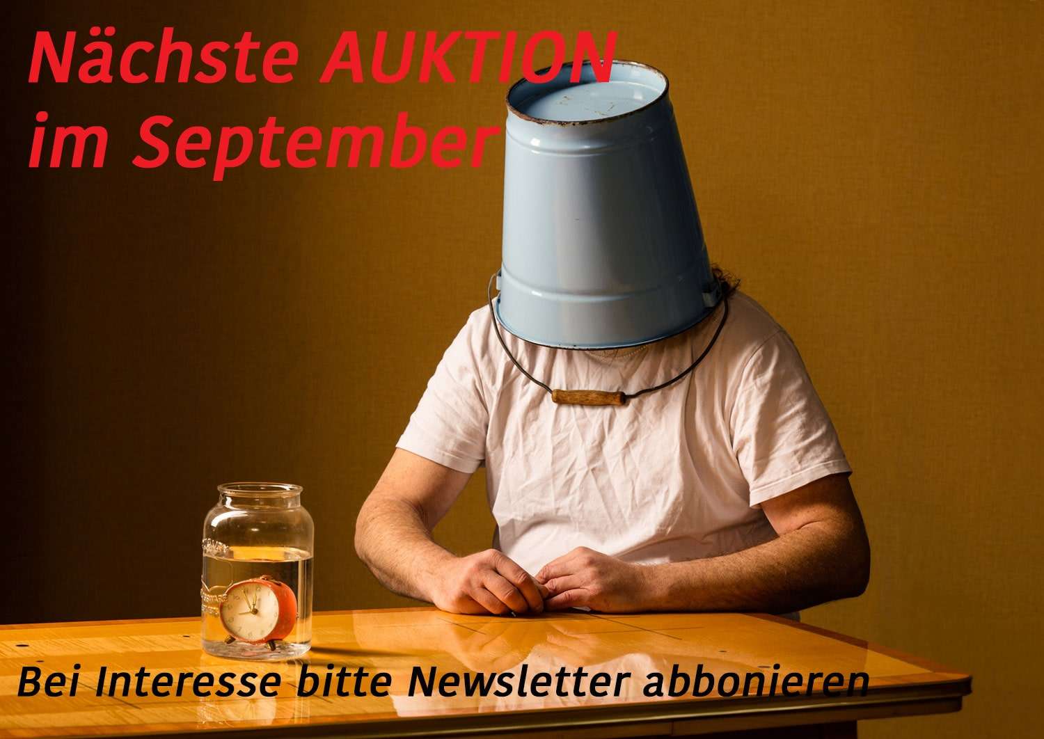 Online Kunst Auktion Bild mit Ankündigung der kommenden Kunst AUKTION