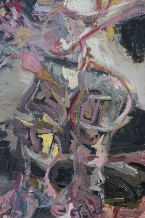 Thomas Gatzemeier Figur 1985 ein Detail der pastosen Malerei.