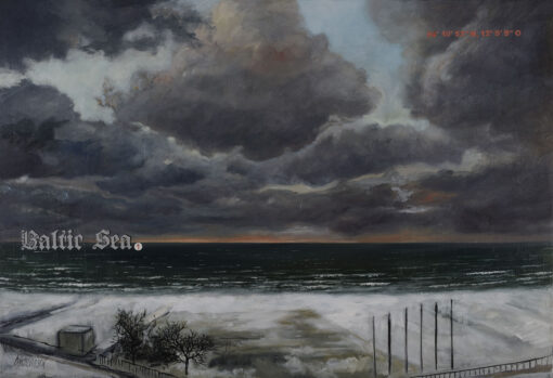 Das Gemälde von Thomas Gatzemeier Baltic Sea 1 2012 Öl auf Leinwand 55 x 80 cm stammt aus dem Zyklus Baltic Sea und befasst sich mit dem Winter an der Ostsee.