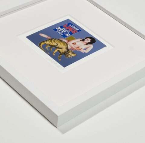 Die Grafik True Love Story never ends mit der Rahmen Ansicht von der Seite