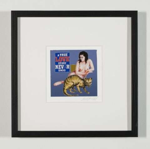 Ein Kleines Kunst Geschenk von Thomas Gatzemeier mit dem verheißungsvollen Titel True Love im schwarzen Holz Rahmen