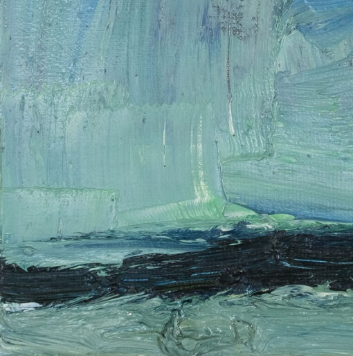 Die eine Zäsur durchschneidet der Harter Horizont in dem Gemälde von Torsten Ueschner das Bild. So trennt er den Himmel vom Meer.