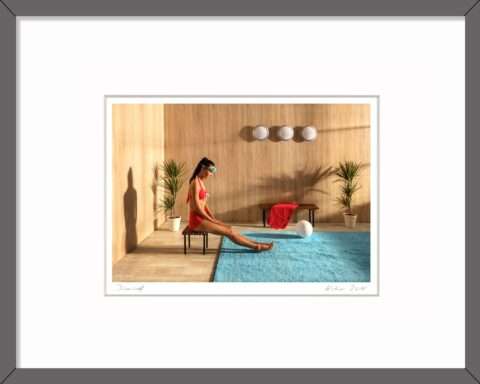 Kunst Geschenke Horst Kistner Dismissed - 15,8 x10,5 cm Passepartout 24 x 30 cm, Holz Dunkelgrau