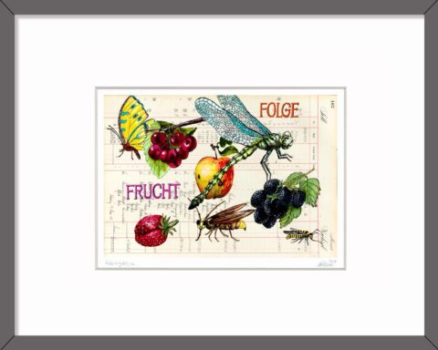Das kleine Kunstgeschenk mit dem Bildtitel Fruchtfolge des Künstlers Thomas Gatzemeier ist ein großes Kunstwerk in einem kleinen Format.