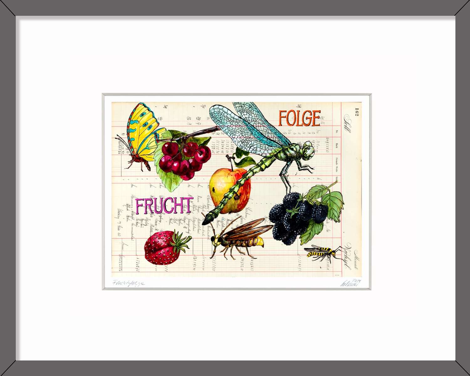 Das kleine Kunstgeschenk mit dem Bildtitel Fruchtfolge des Künstlers Thomas Gatzemeier ist ein großes Kunstwerk in einem kleinen Format.