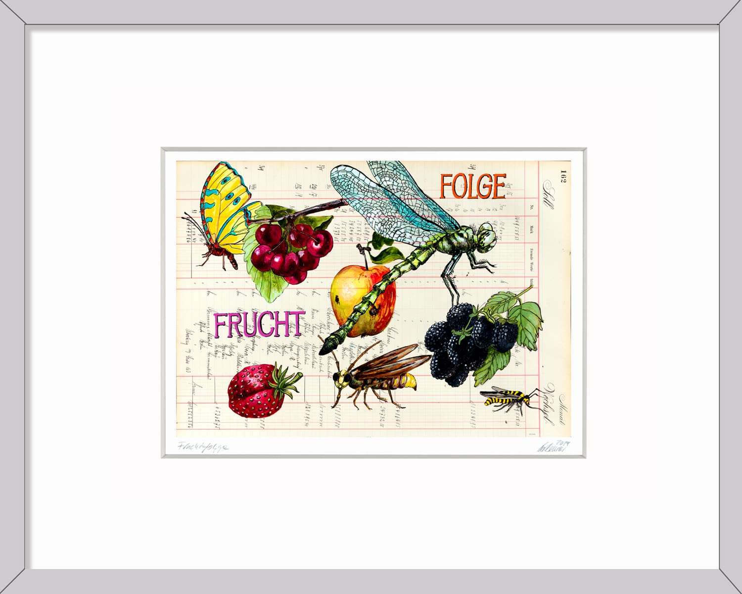 Das kleine Kunstgeschenk mit dem Titel Fruchtfolge von Thomas Gatzemeier ist ein Pigmentdruck höchster Qualität.