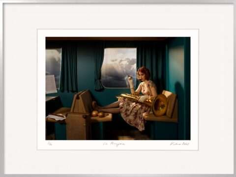 Die Fotografie des deutschen Horst Kistner La Passagère gehört zu der Gattung der inszenierten Fotografien. Zu sehen ist eine Musikerin mit einer Tuba. Sie sitzt rauchend an einem Fenster und die Wolken ziehen vorbei. Ein sehr sinnliches Bild.