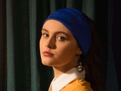 Horst Kistner Vrouw van Delft Fotografie- Detail-1 zeigt das Porträt einer Jungen Frau mit Turban als Reminiszens an Jan Vermeer