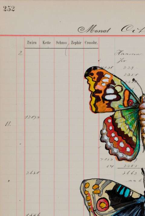 Auf dieser Schmetterlingsdarstellung von Thomas Gatzemeier sieht man seine Malweise.