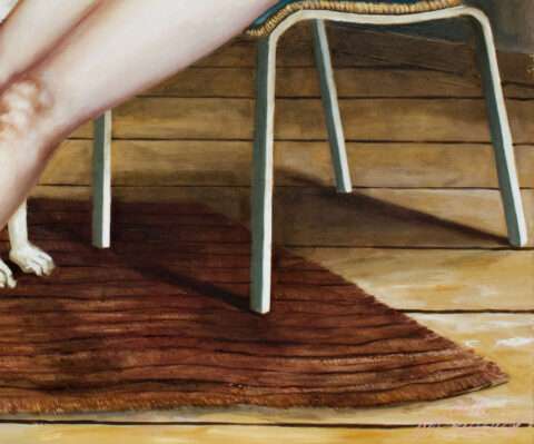 Auf dieser Detailaufnahme der Arbeit von Thomas Gatzemeier Mikado Gemälde 2016 ist die Qualität der Malerei gut zu erkennen.