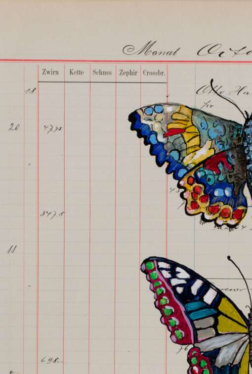 Das Detail von Thomas Gatzemeier Insecta Poetica 10 zeigt die genaue Arbeitsweise des Künstlers. Einen fein gemalten Schmetterlingsflügel.